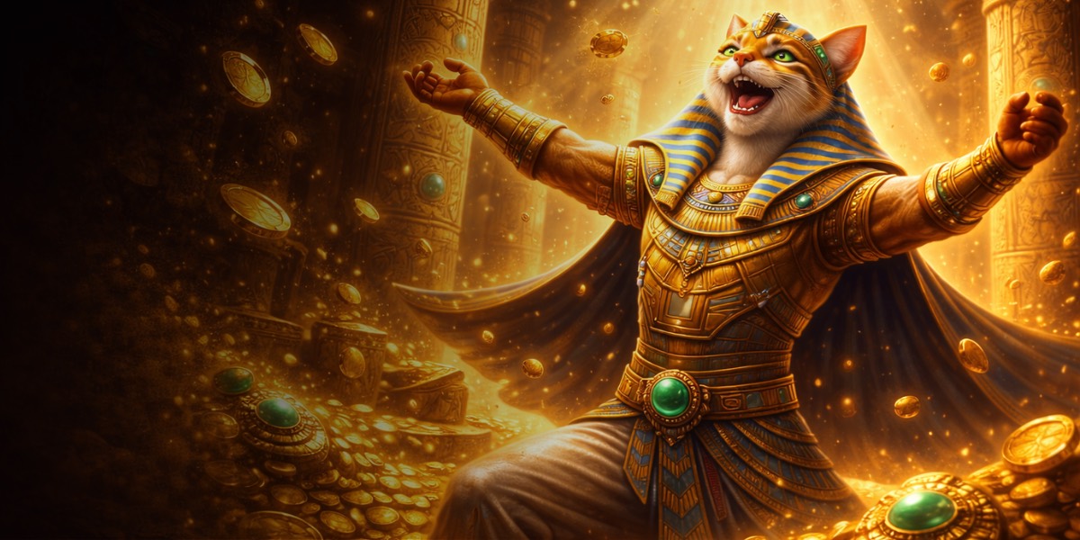 Pharao-Katze jubelt, passend zum Willkommenspaket von FelixSpin